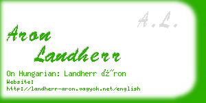 aron landherr business card